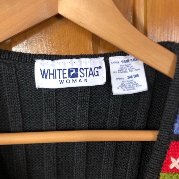 Vtg White Stag Embroidered Floral Vest - Picture 5 of 16